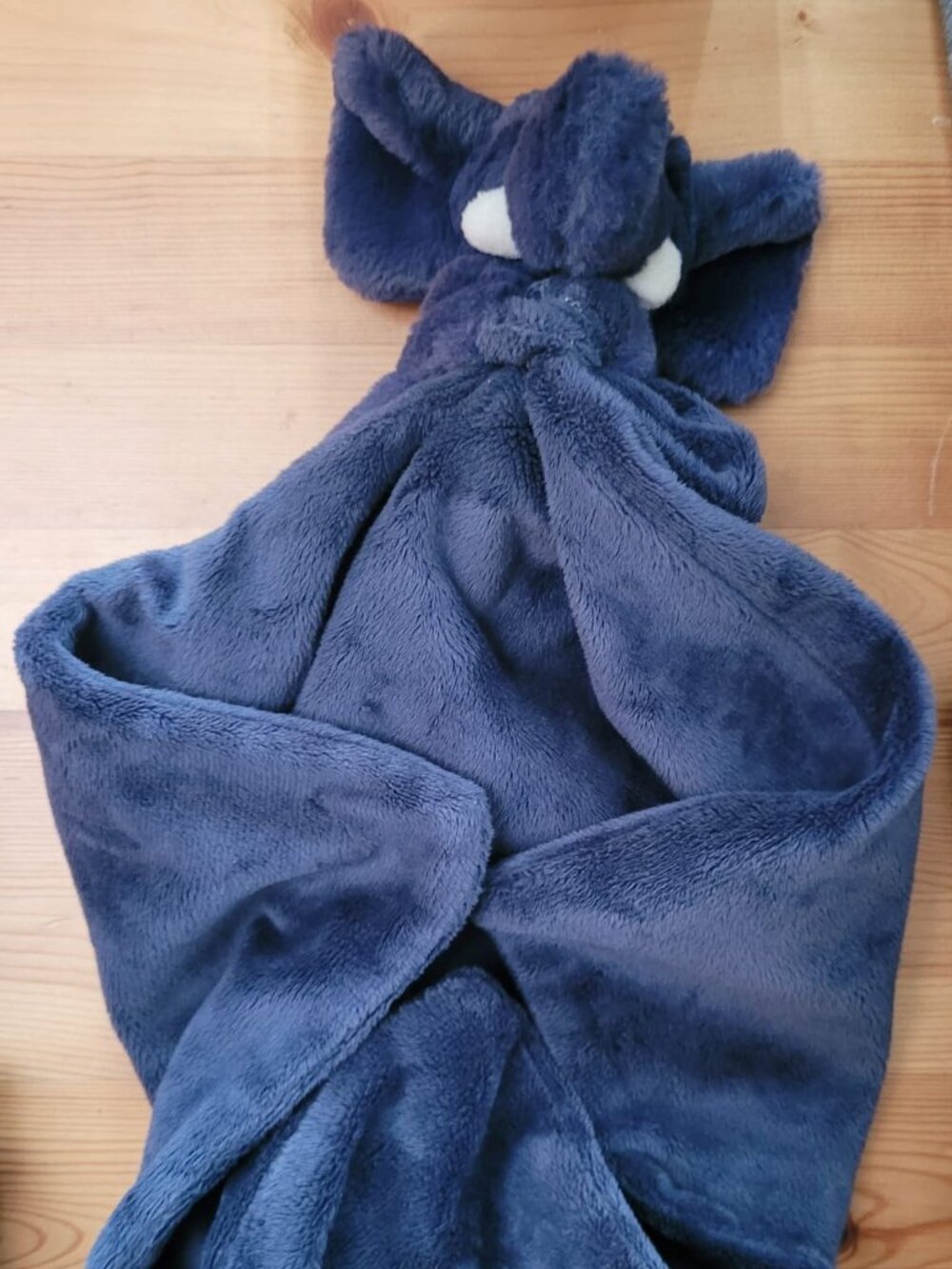 JellyCat Elephant Lovey Blue Plush Blanket Baby Soft Cuddle
